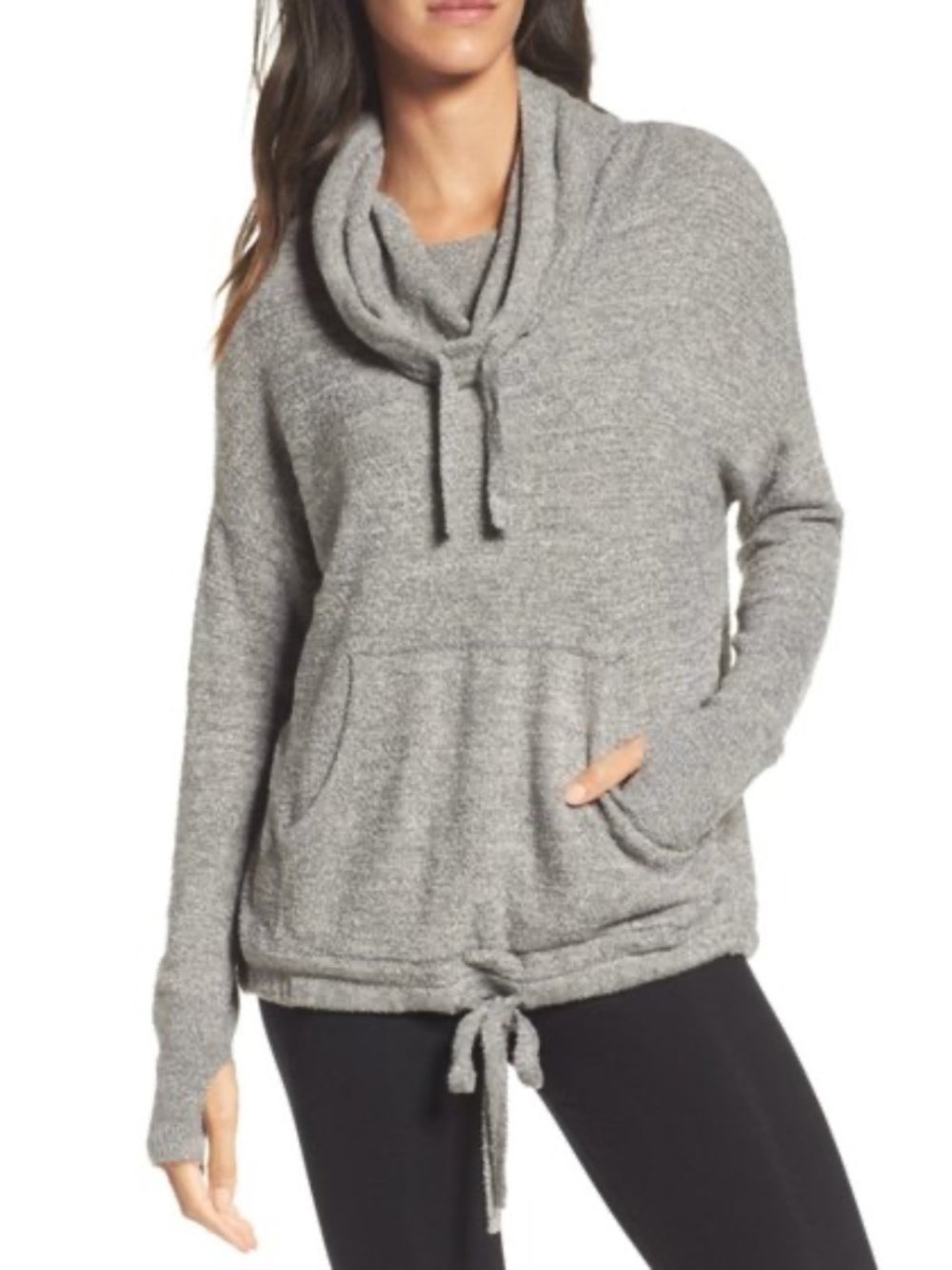Barefoot Dreams - Cozychic Lite Pebble BeachCowl Hooded Sweater - 3x 22/24